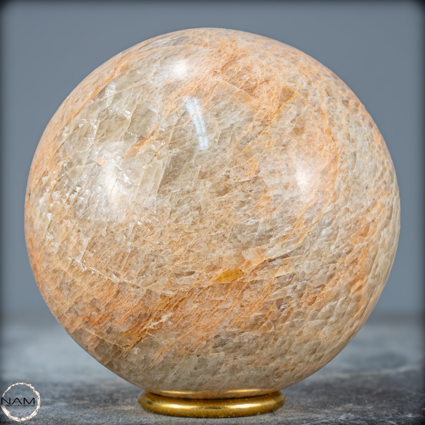 Natürlicher Pfirsich-Mondstein Kristall-Kugel - 1622,93g - 110mm