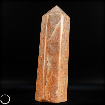 Natürlicher Pfirsich-Mondstein Obelisk - 857,75g