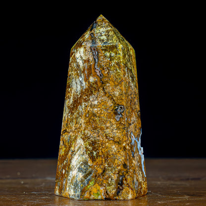 Natürlicher Grüner Opal Obelisk - 913,55g