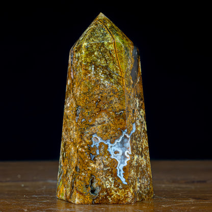 Natürlicher Grüner Opal Obelisk - 913,55g