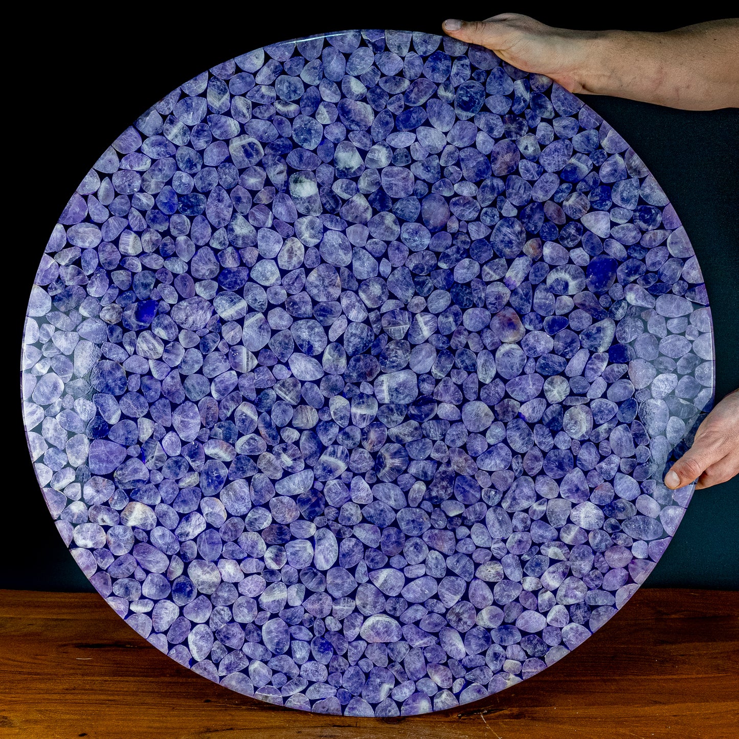 Seltene Wunderschöne Amethyst Tischplatte - 22563g - 700mm