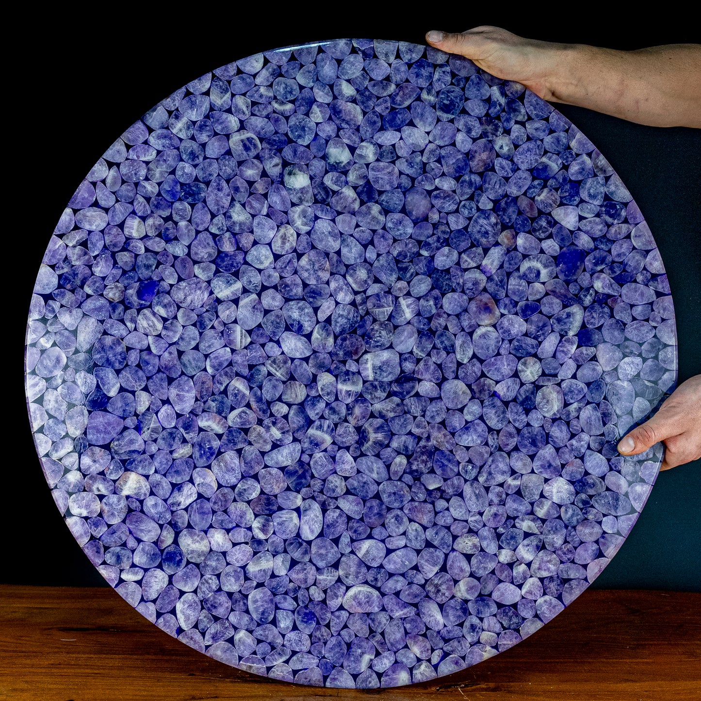 Seltene Wunderschöne Amethyst Tischplatte - 22563g - 700mm