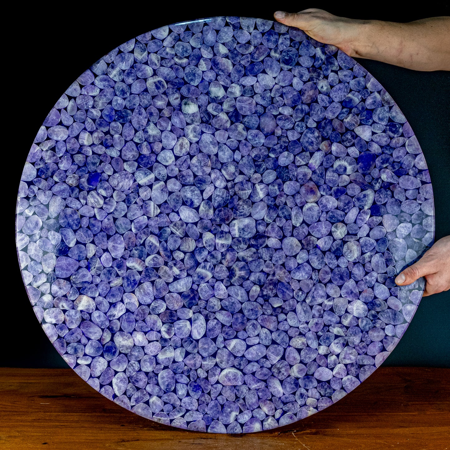 Seltene Wunderschöne Amethyst Tischplatte - 22563g - 700mm