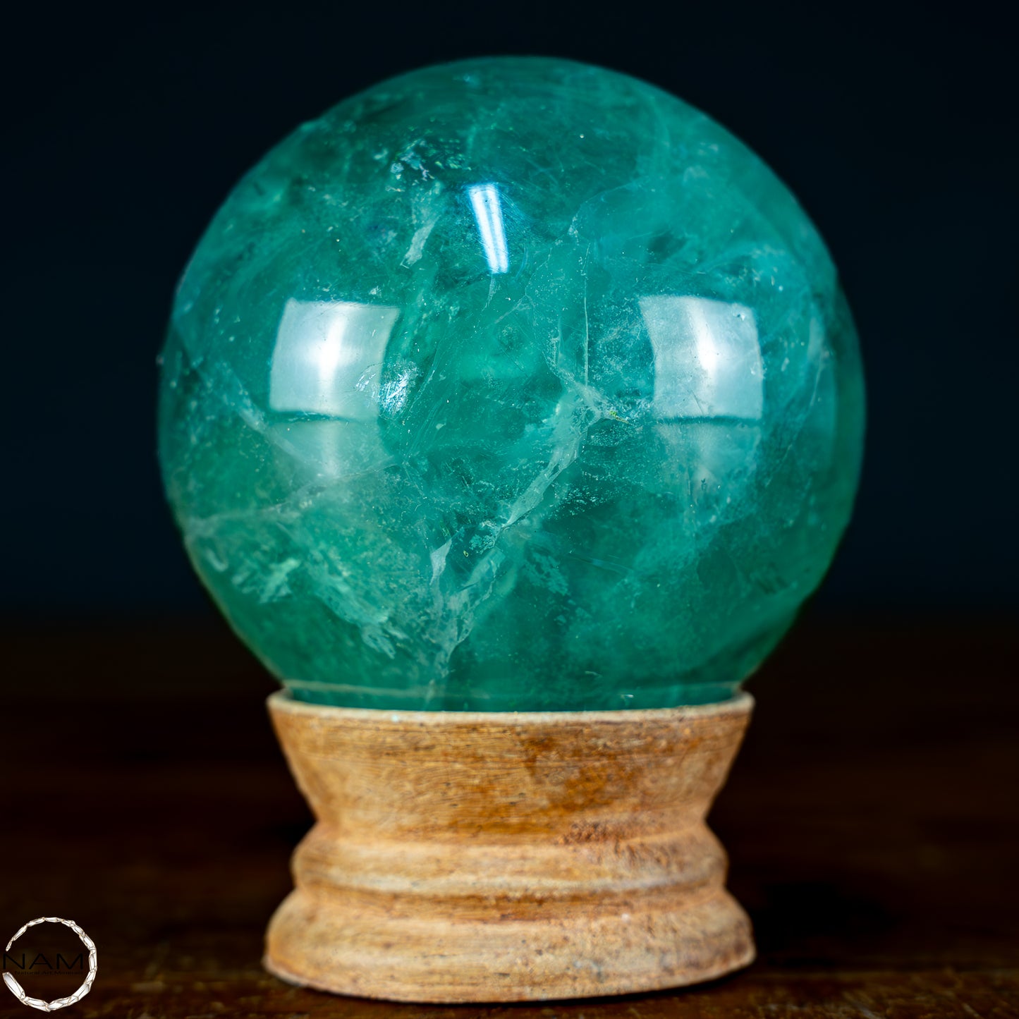 Natürliche Grüne Fluorit Kristallkugel, China - 443,92g - 63mm