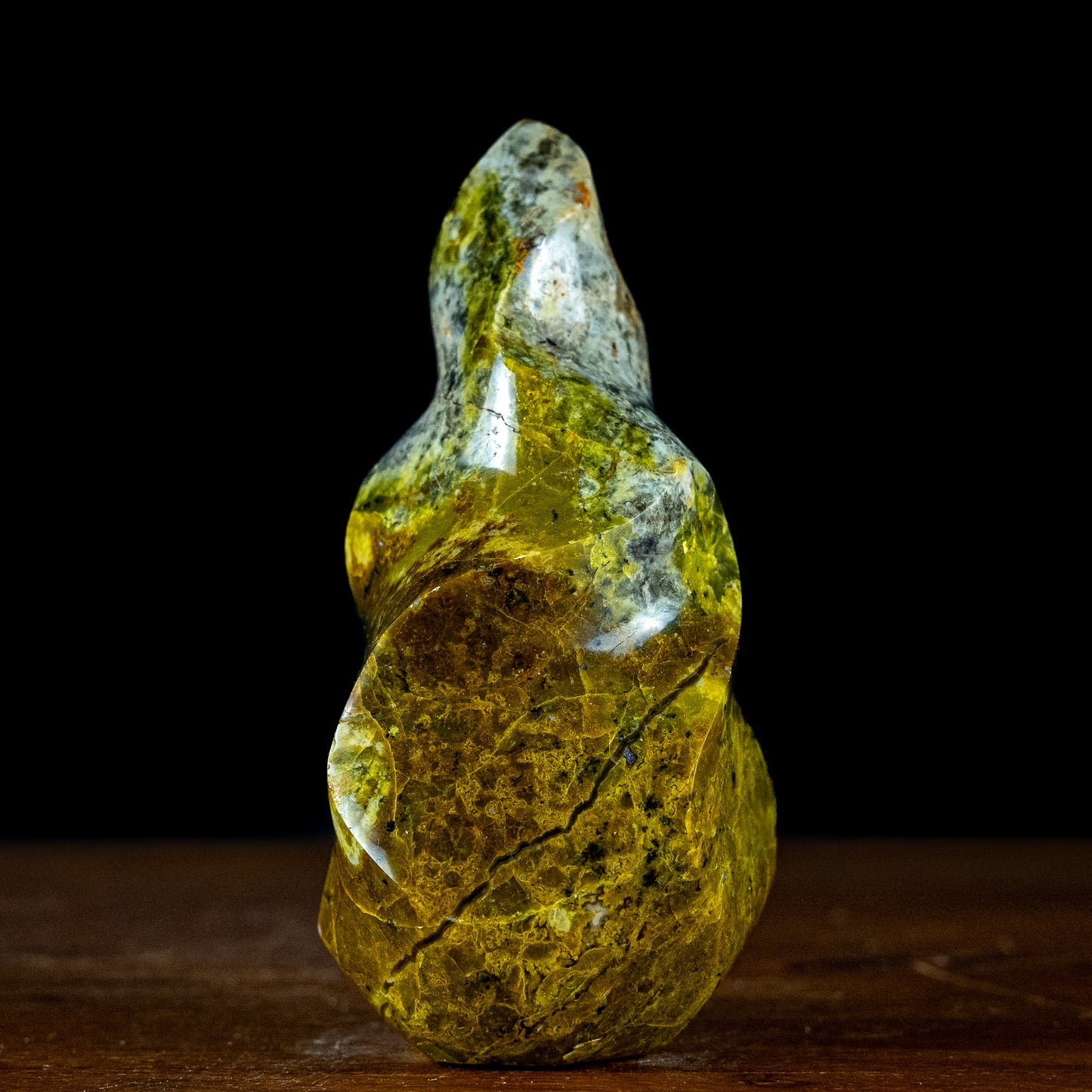 Grüner Opal Flamme - 604,44g - 145x80x77mm