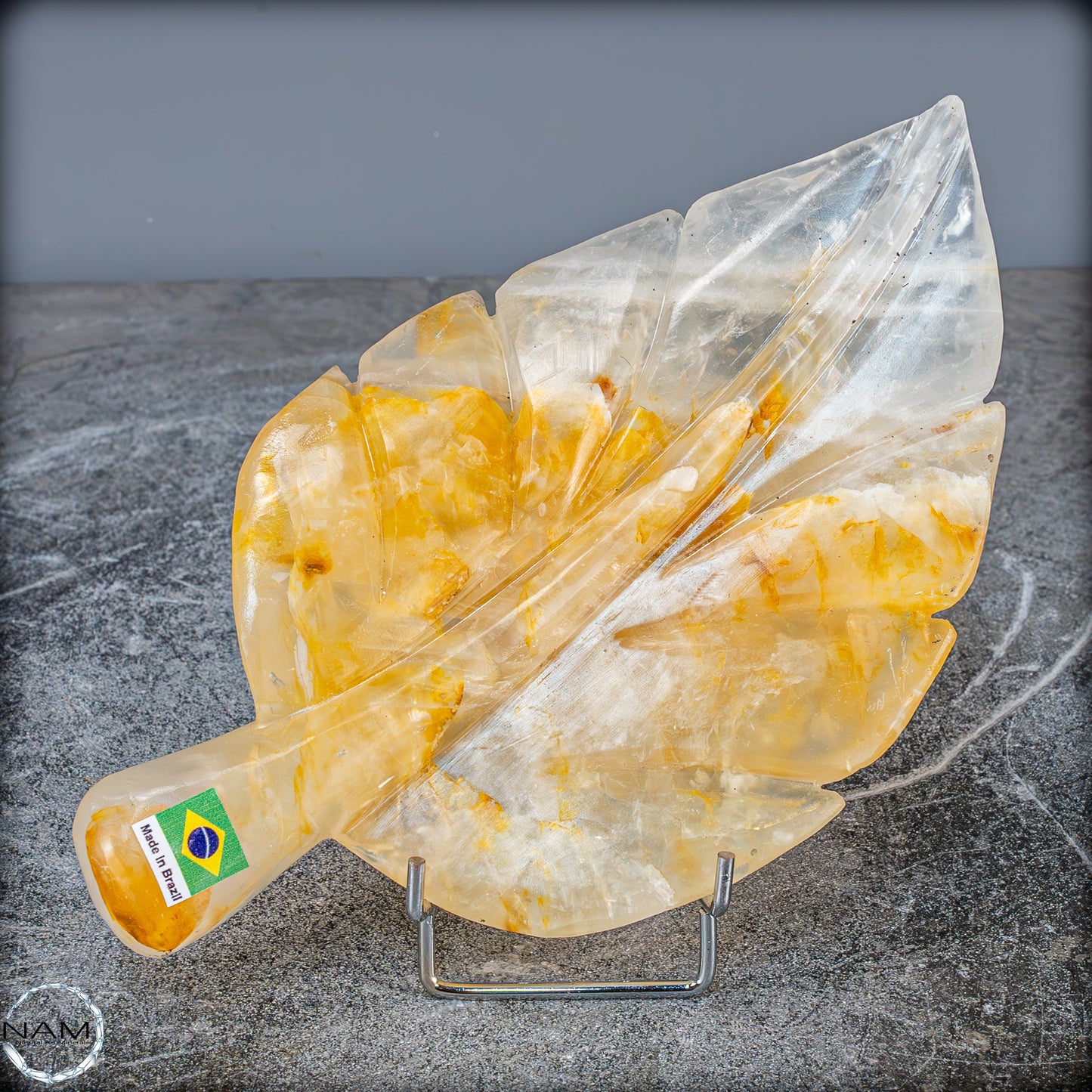 Natürliche Golden Healer Quarz-Kristall Blatt-Schnitzerei - 769,38g