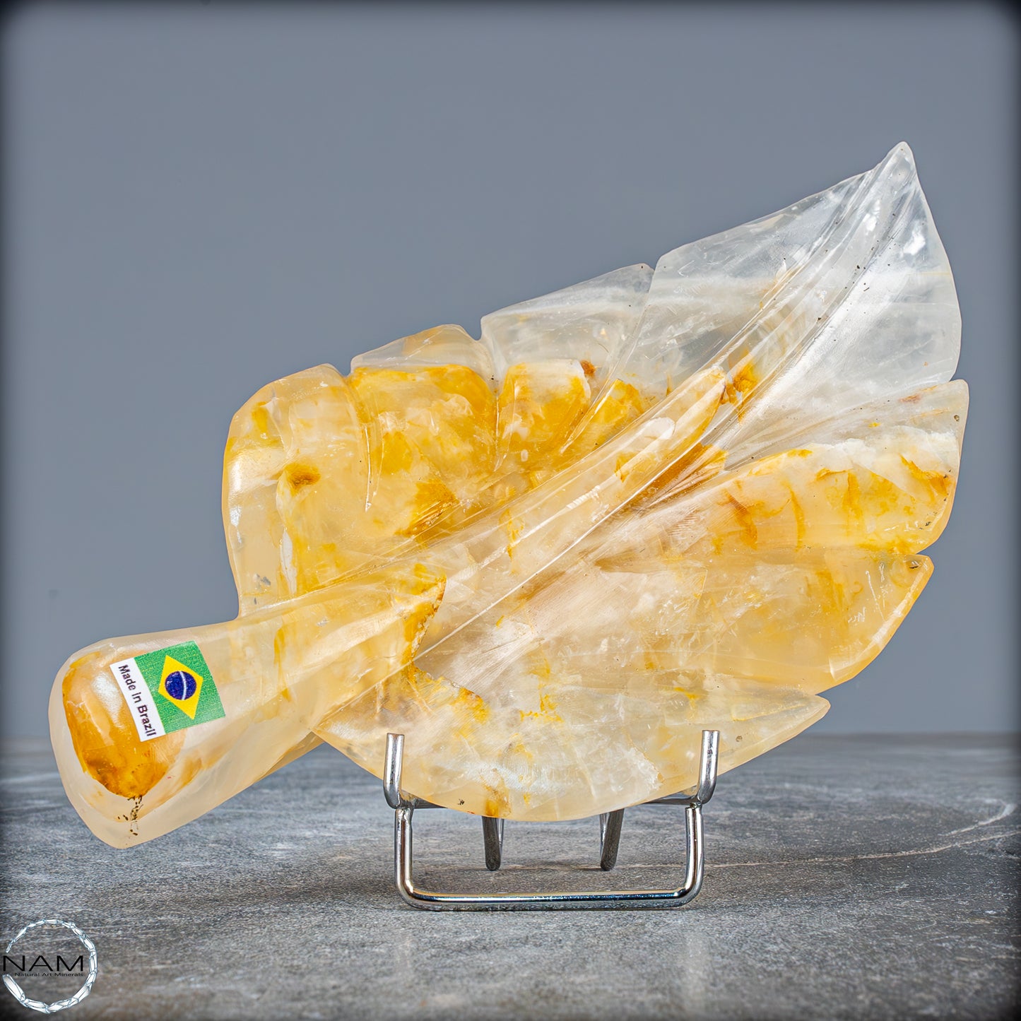 Natürliche Golden Healer Quarz-Kristall Blatt-Schnitzerei - 769,38g
