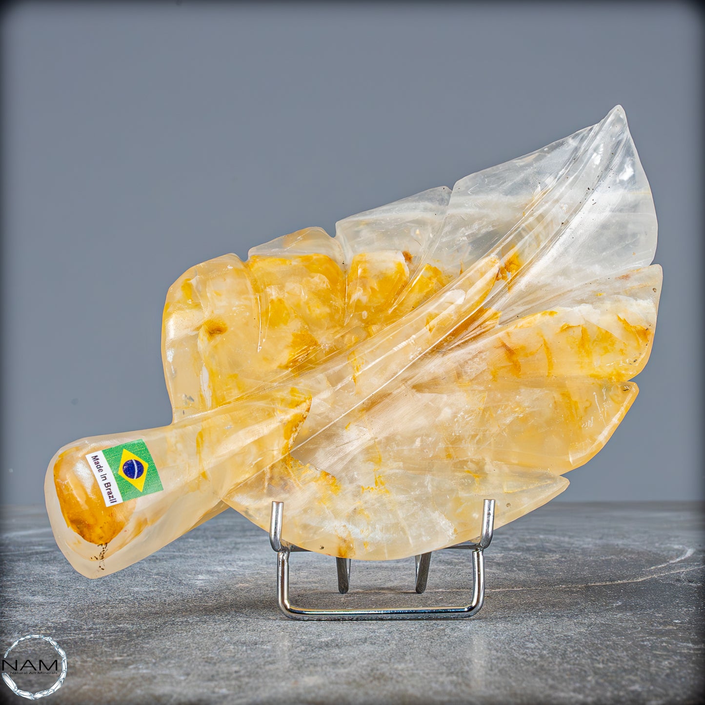Natürliche Golden Healer Quarz-Kristall Blatt-Schnitzerei - 769,38g