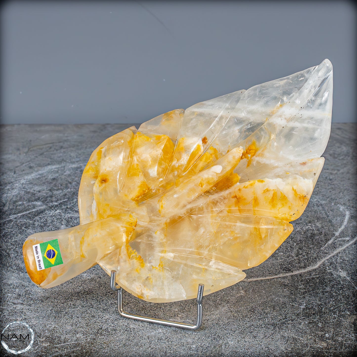 Natürliche Golden Healer Quarz-Kristall Blatt-Schnitzerei - 769,38g