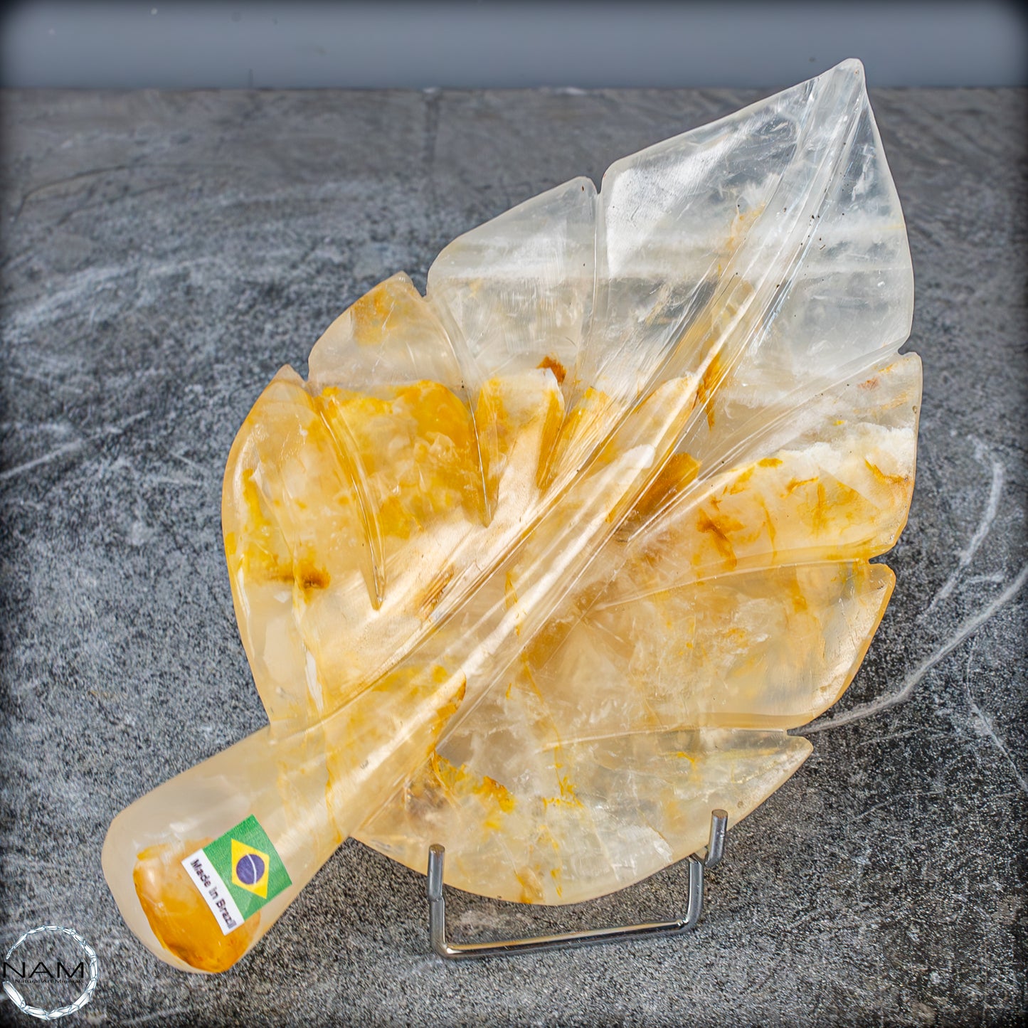 Natürliche Golden Healer Quarz-Kristall Blatt-Schnitzerei - 769,38g