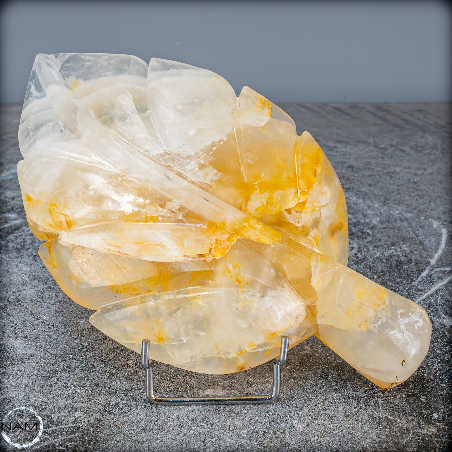 Natürliche Golden Healer Quarz-Kristall Blatt-Schnitzerei - 769,38g