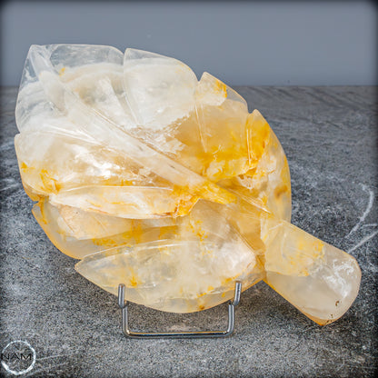 Natürliche Golden Healer Quarz-Kristall Blatt-Schnitzerei - 769,38g
