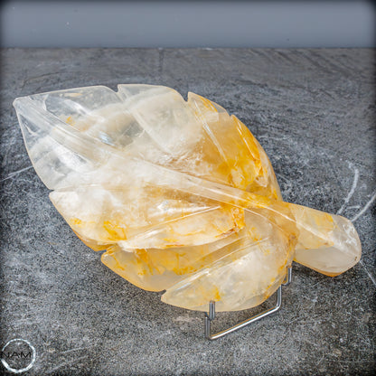 Natürliche Golden Healer Quarz-Kristall Blatt-Schnitzerei - 769,38g