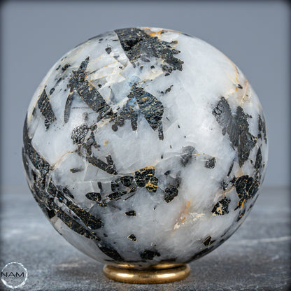 Natürliche Tourmalin & Quarz-Kristall Kugel aus Brasilien - 641,97g - 76mm