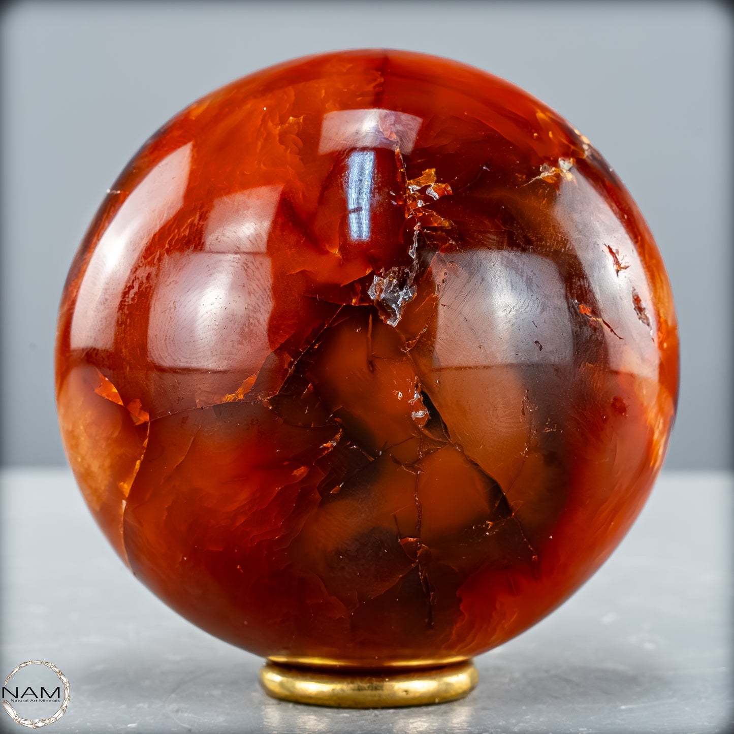 Natürliche Mehrfabige Carneol Kristall Kugel - 581,37g - 73mm