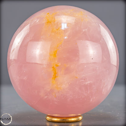 Natürliche Rosenquarz Kristall-Kugel aus Brasilien - 786,59g - 84mm