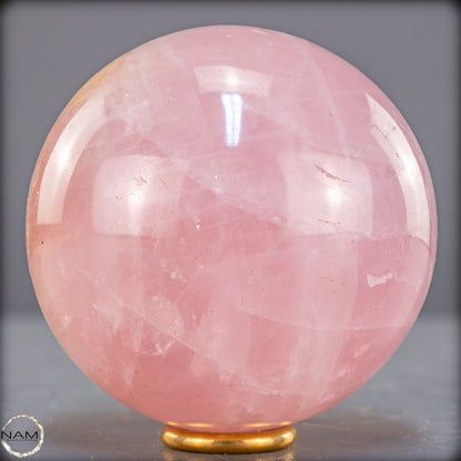 Natürliche Rosenquarz Kristall-Kugel aus Brasilien - 786,59g - 84mm