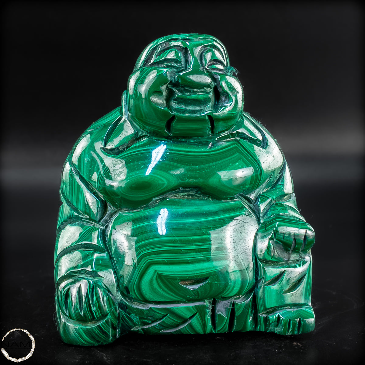 Sehr alte Malachit & Chrysocolla Skulptur Buddha , Kongo - 285,22 g