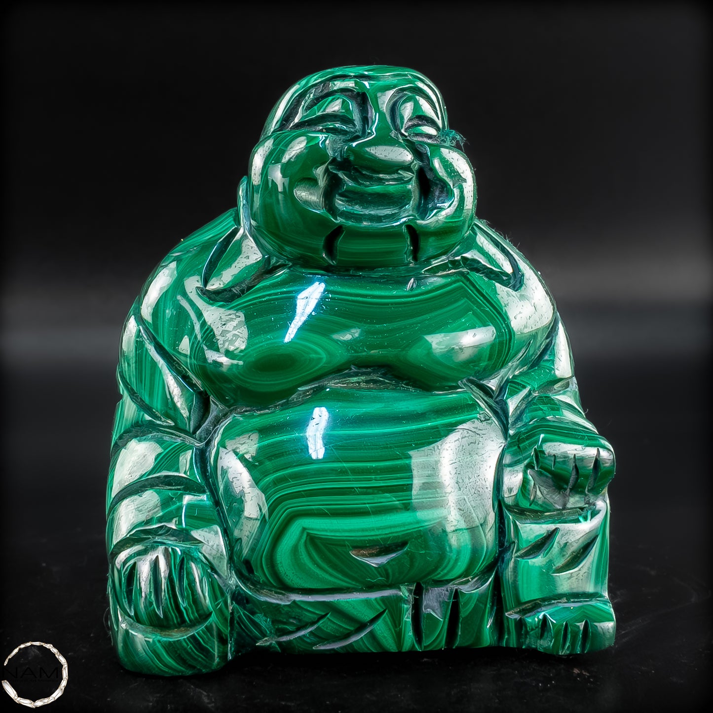 Sehr alte Malachit & Chrysocolla Skulptur Buddha , Kongo - 285,22 g