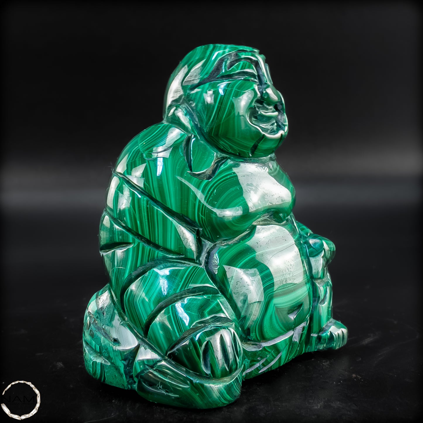 Sehr alte Malachit & Chrysocolla Skulptur Buddha , Kongo - 285,22 g