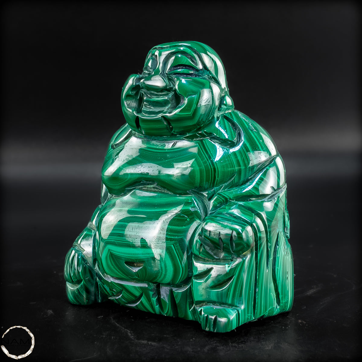 Sehr alte Malachit & Chrysocolla Skulptur Buddha , Kongo - 285,22 g