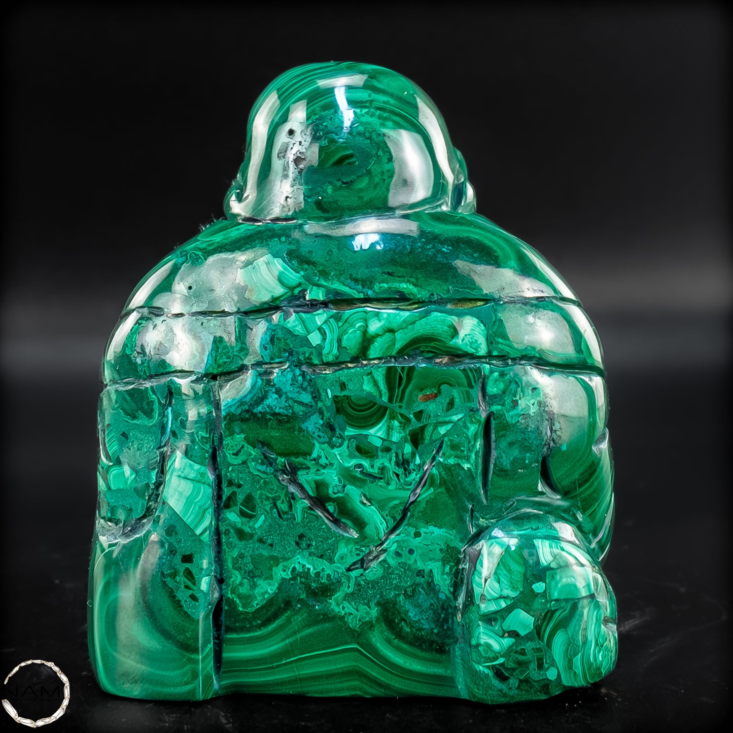 Sehr alte Malachit & Chrysocolla Skulptur Buddha , Kongo - 285,22 g
