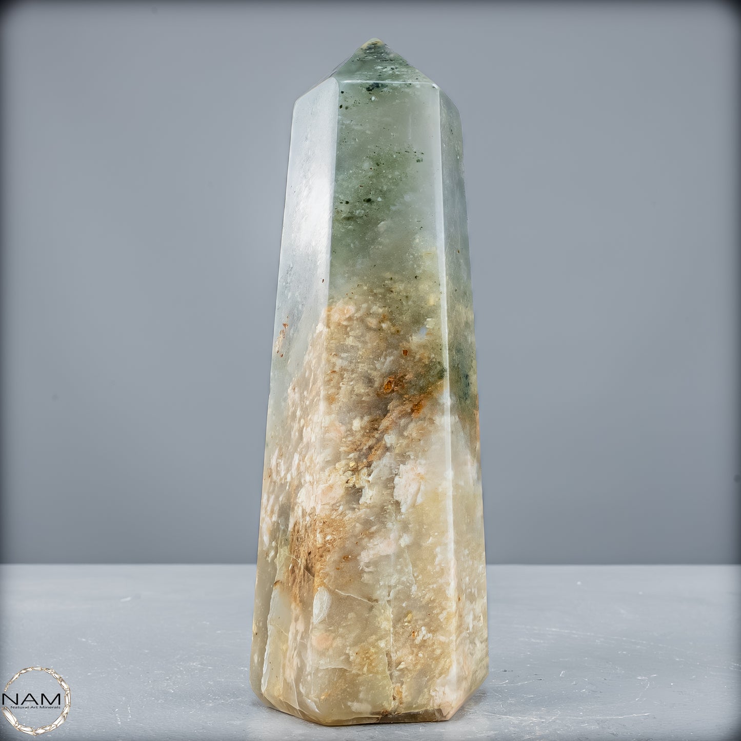 Natürliche Grüne-Quarzkristall Obelisk aus Brasilien - 728,15g