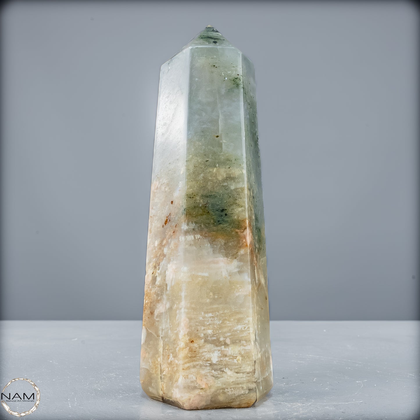 Natürliche Grüne-Quarzkristall Obelisk aus Brasilien - 728,15g