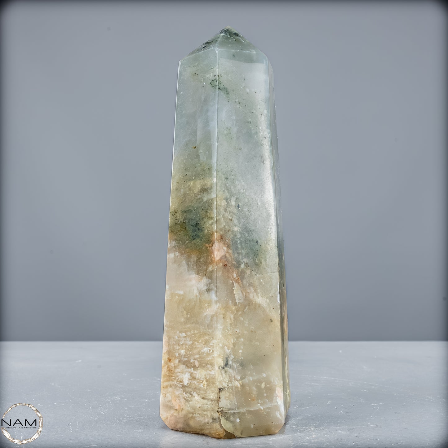 Natürliche Grüne-Quarzkristall Obelisk aus Brasilien - 728,15g