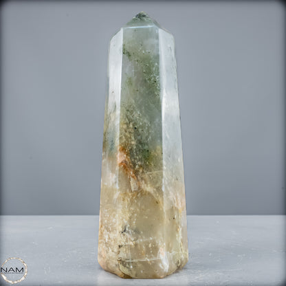 Natürliche Grüne-Quarzkristall Obelisk aus Brasilien - 728,15g