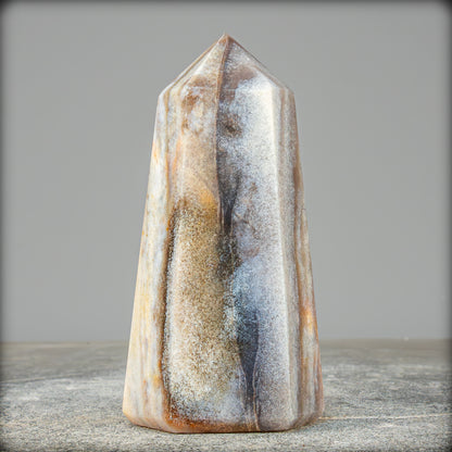 Natürlicher Jaspis-Achat Kristall-Obelisk - 503,87g