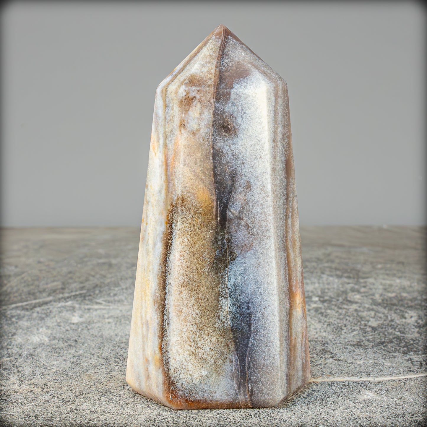 Natürlicher Jaspis-Achat Kristall-Obelisk - 503,87g