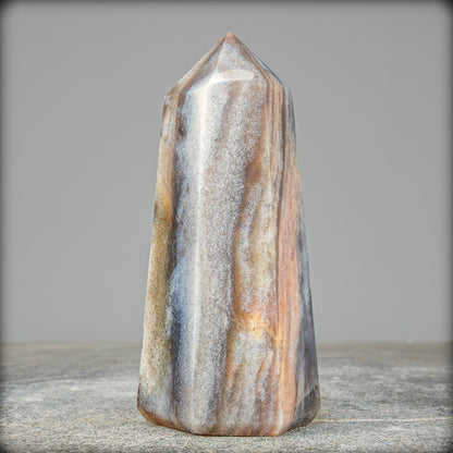 Natürlicher Jaspis-Achat Kristall-Obelisk - 503,87g