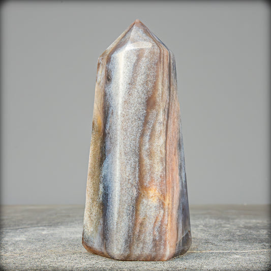 Natürlicher Jaspis-Achat Kristall-Obelisk - 503,87g