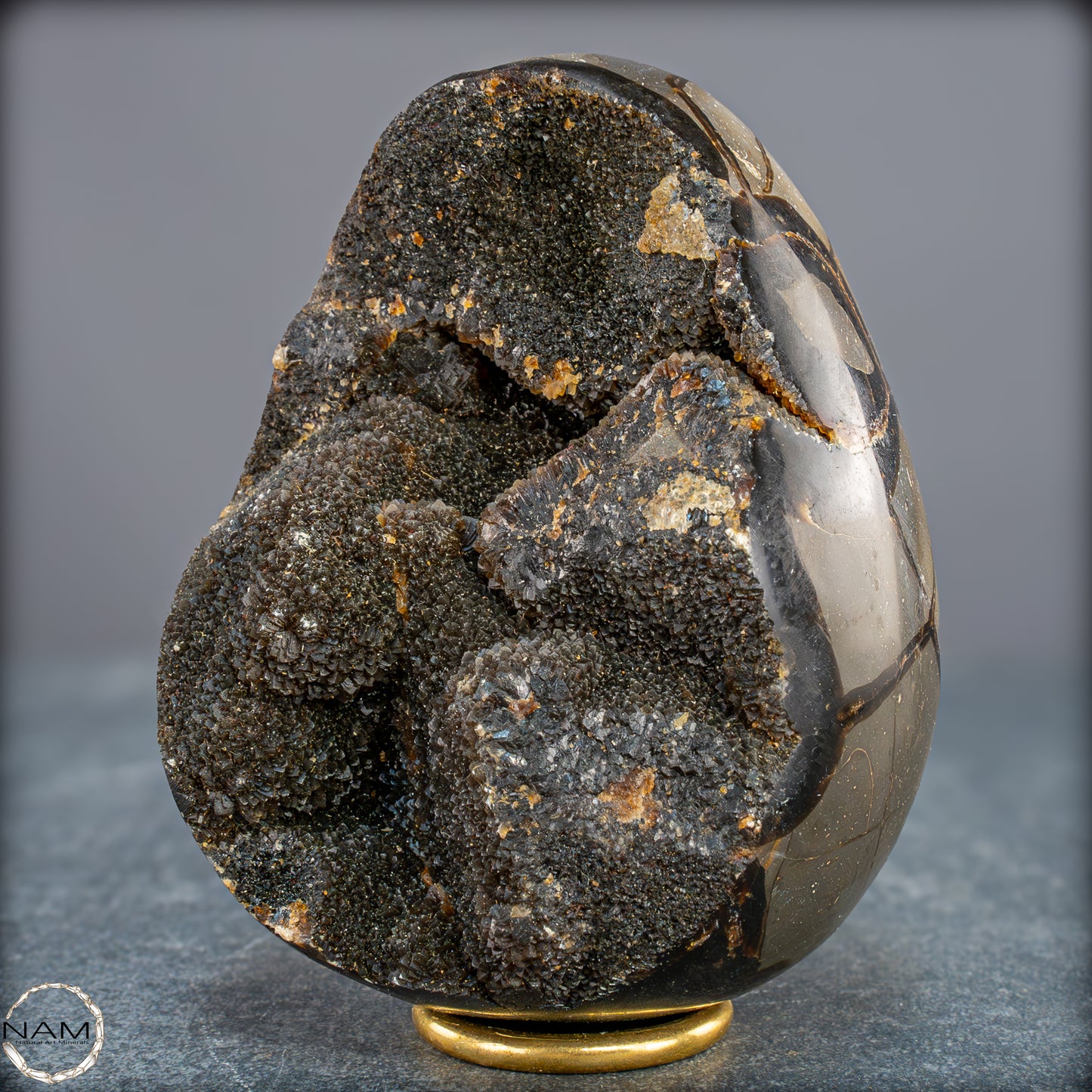 Natürliches Septarien Druse Ei mit Calcit Kristallen - 1354,33g