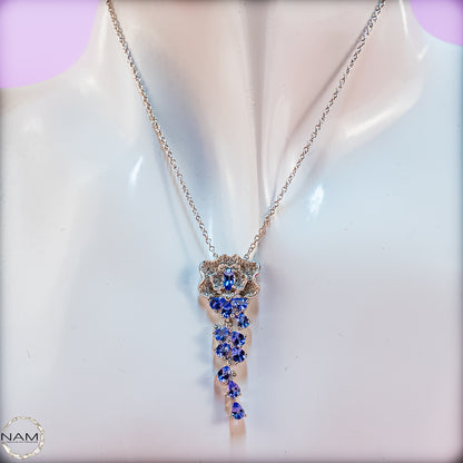 Exklusive Saphir Kette aus 925er Silber  - 4,82g 24,1ct