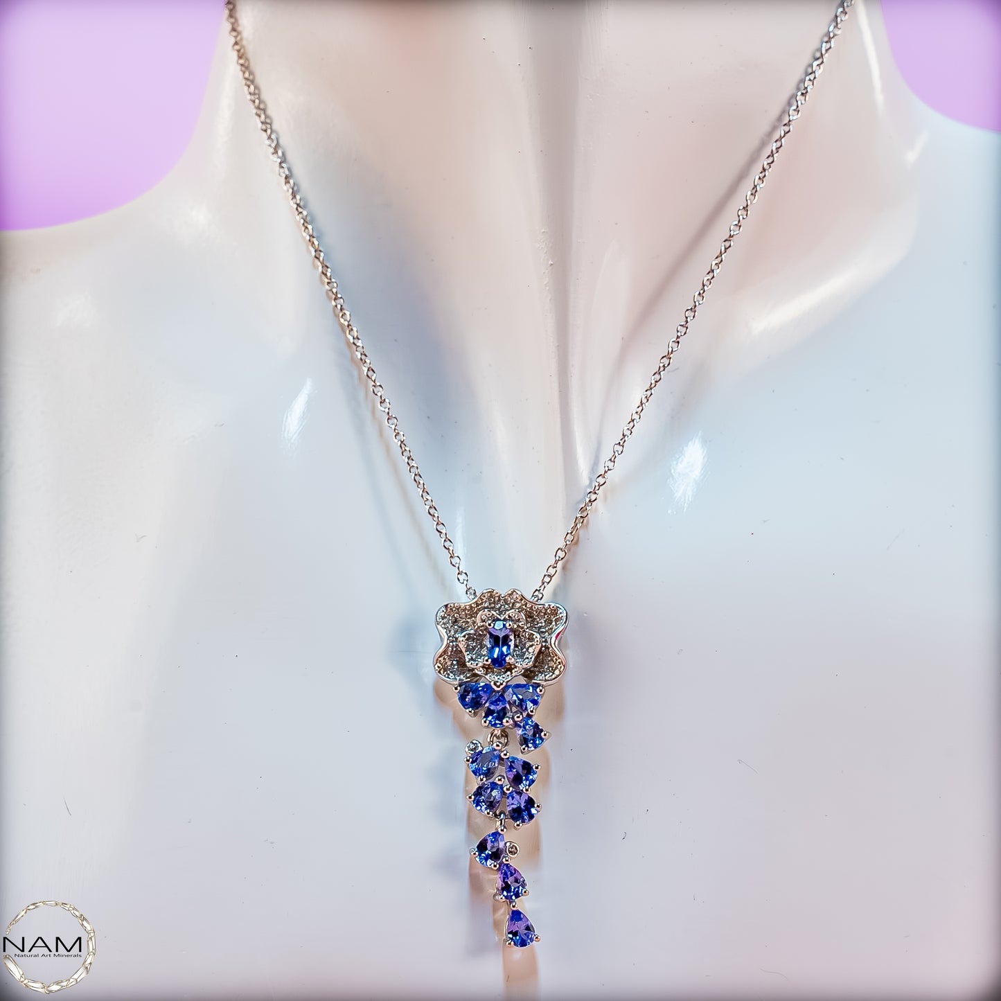Exklusive Saphir Kette aus 925er Silber  - 4,82g 24,1ct