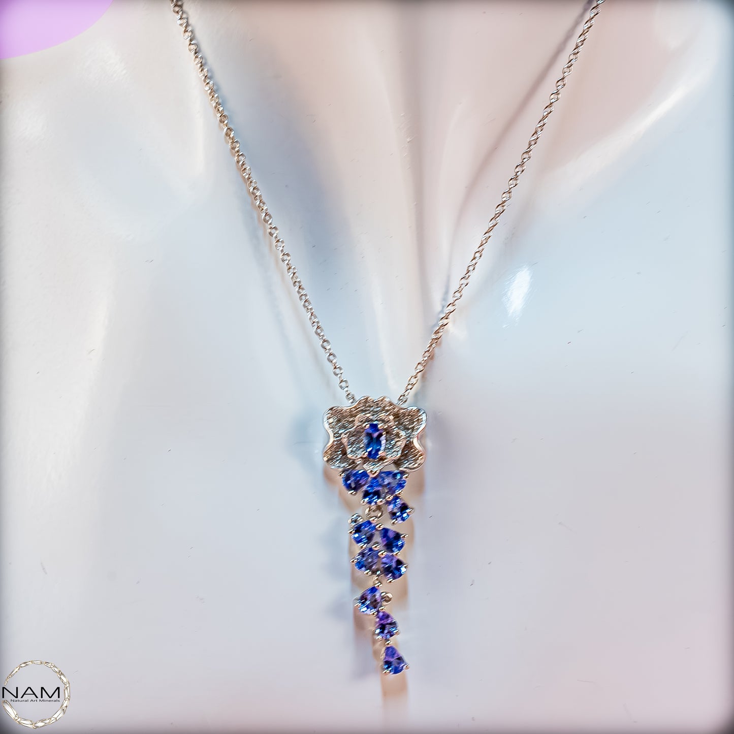 Exklusive Saphir Kette aus 925er Silber  - 4,82g 24,1ct