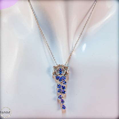 Exklusive Saphir Kette aus 925er Silber  - 4,82g 24,1ct