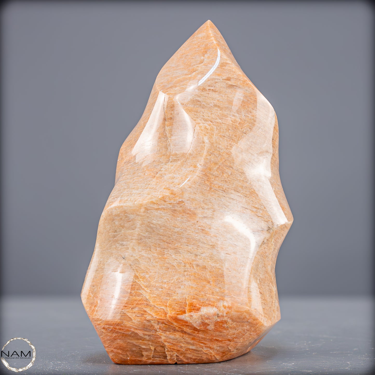 Natürliche Pfirsich-Mondstein Flamme - 1033,21g