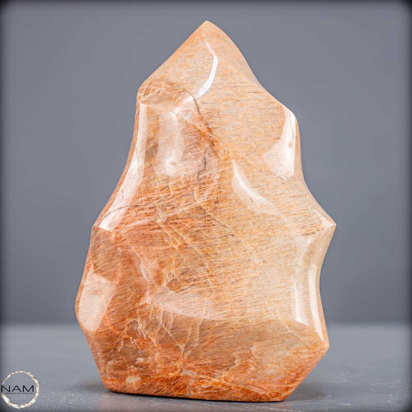 Natürliche Pfirsich-Mondstein Flamme - 1033,21g