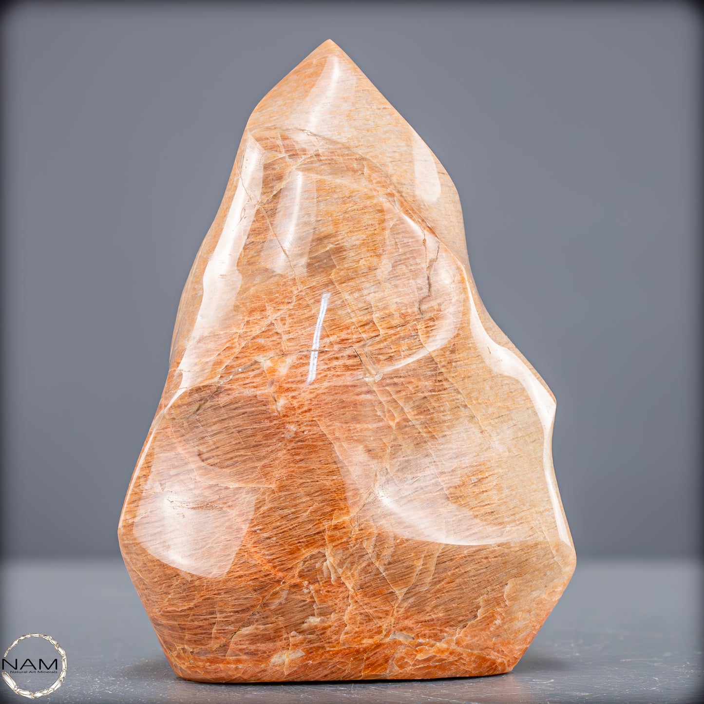 Natürliche Pfirsich-Mondstein Flamme - 1033,21g