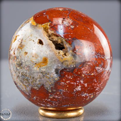 Natürliche Achat-Jasper-Kristall Kugel aus Indonesien, selten - 322,05g - 62mm