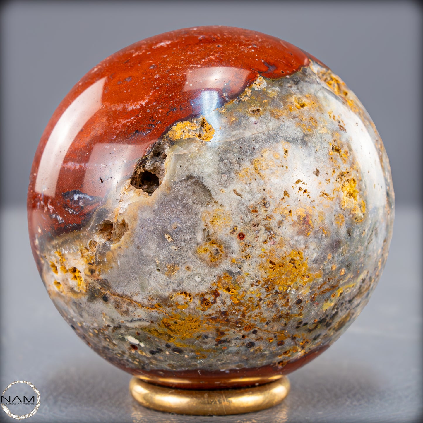 Natürliche Achat-Jasper-Kristall Kugel aus Indonesien, selten - 322,05g - 62mm