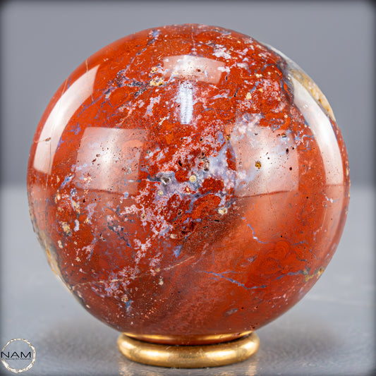 Natürliche Achat-Jasper-Kristall Kugel aus Indonesien, selten - 322,05g - 62mm