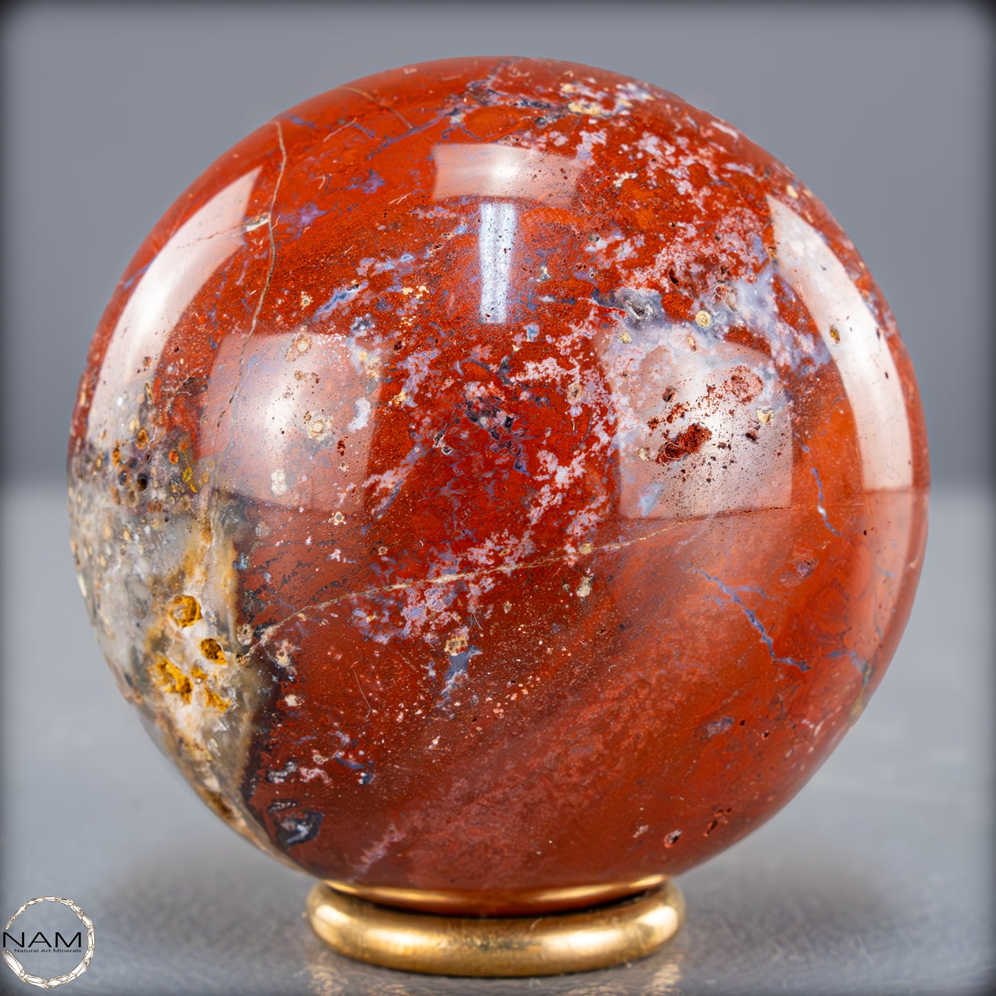 Natürliche Achat-Jasper-Kristall Kugel aus Indonesien, selten - 322,05g - 62mm