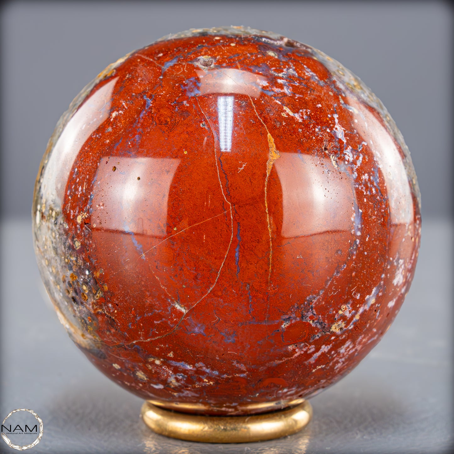 Natürliche Achat-Jasper-Kristall Kugel aus Indonesien, selten - 322,05g - 62mm