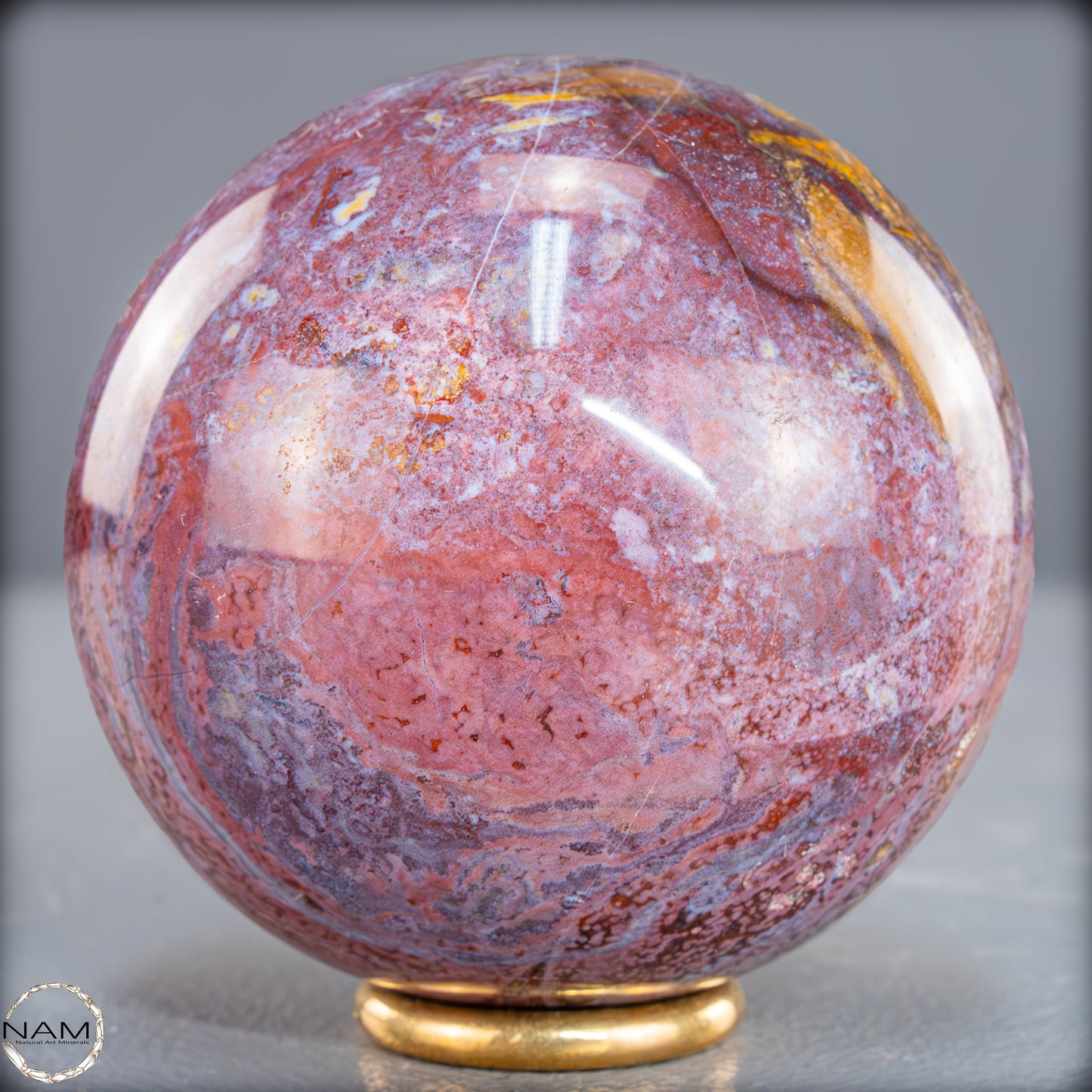 Natürliche Achat-Jasper-Kristall Kugel aus Indonesien, selten - 413,49g