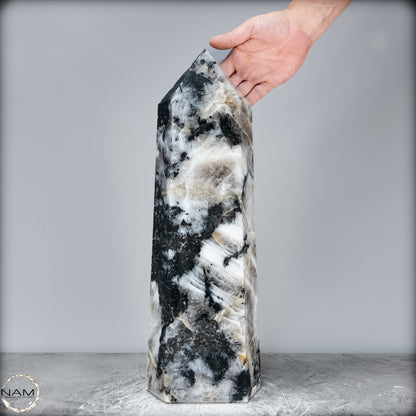 Natürlicher Tourmalin & Quarzkristall Obelisk aus Brasilien - 17106,23g