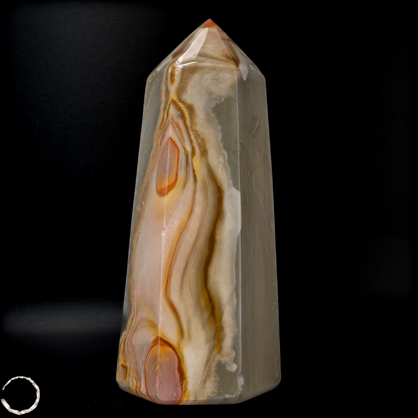 Natürlicher Polychromer Jaspis Obelisk -683,38 g